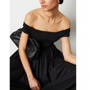 Matteau Shirred off-the-shoulder organic-cotton maxi dress